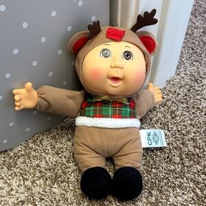 Cuddly Reindeer Plush Toy with Brown Outfit